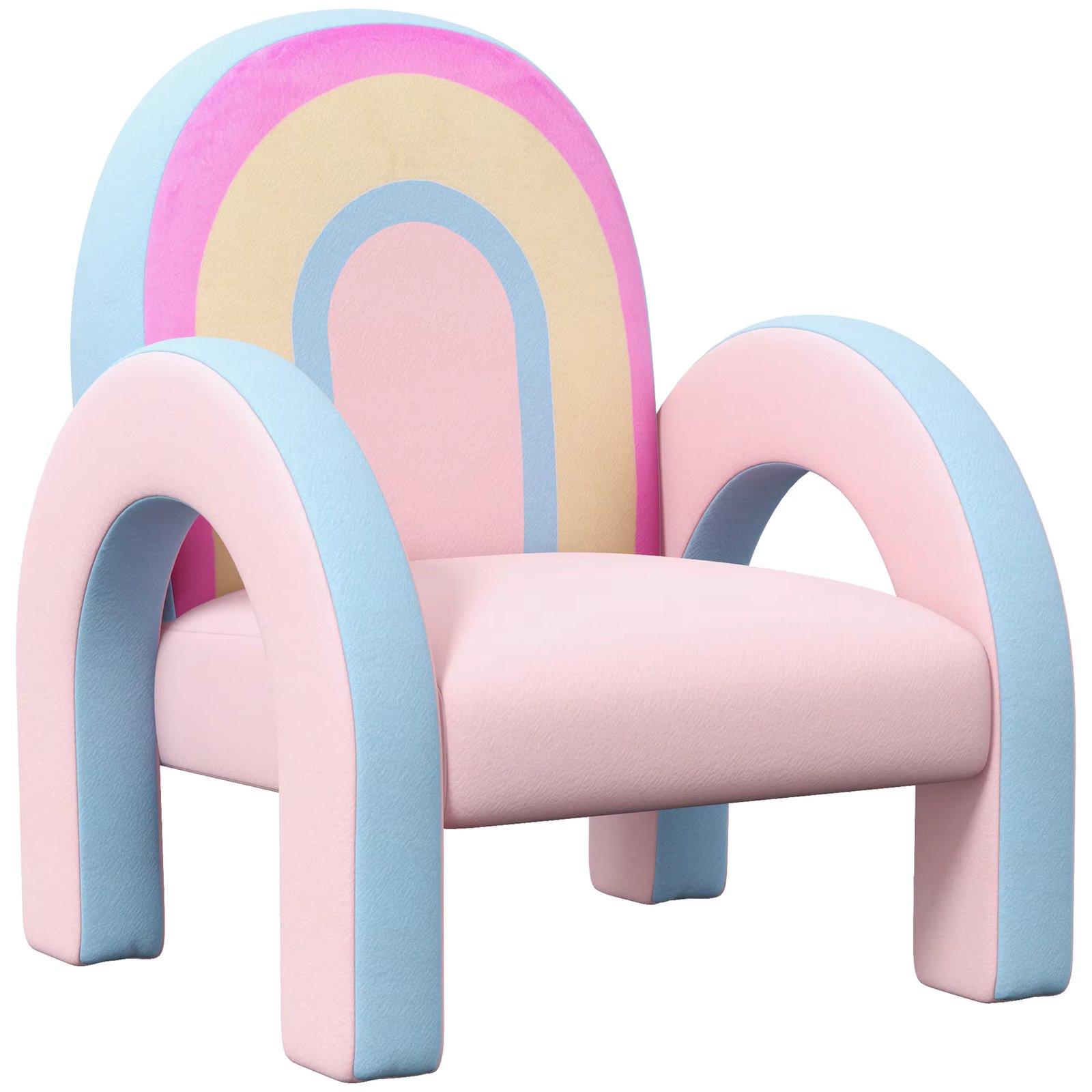 ZONEKIZ small children's armchair rainbow shaped Mini sofa comfortable 1,5-5 years old children's armchair for bedroom living room load 45 kg 43x41x51 cm pink