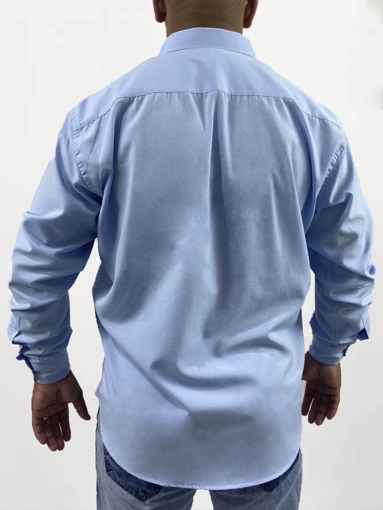 Baby Blue Slim Long Sleeve Social Shirt