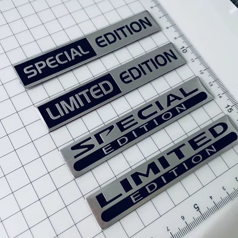 3D Metal Aluminium Silver Black Logo LIMITED EDITION Emblem Car Fender Badge Trunk Decal LIMITED EDITION Stikcer Accessories