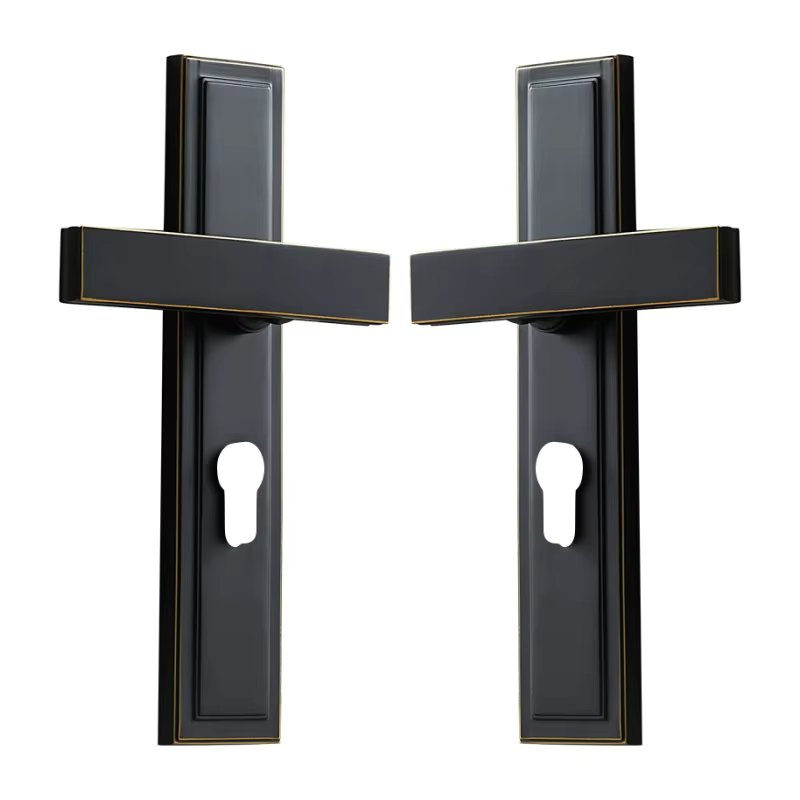 Dooroom Brass Door Lever Set Mute Italian American Interior Room Bedroom Bathroom  Double Open Wood Door Lock Dummy Handle Pull