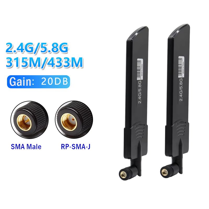 2.4G 5G 5.8G Dual Band Folding Glue Stick Antenna Signal Amplifier 433mhz 315mhz Data Transmission High Gain 20dbi SMA Connector