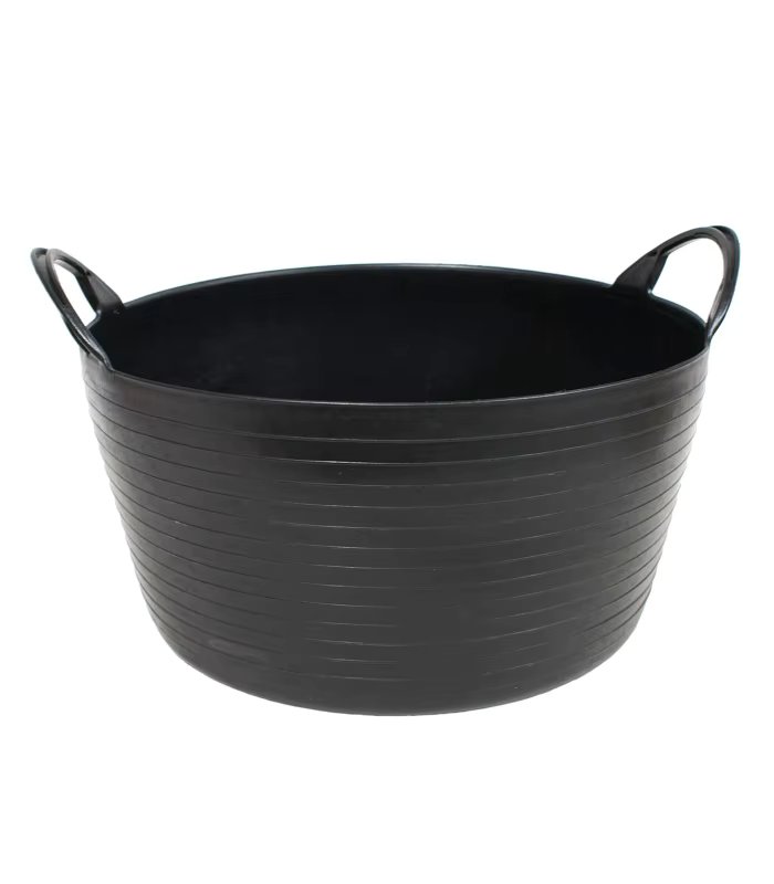 Tradineur-plastic carryman 30 liters, 20x43 cm, black. Basket, flexible bucket, multifunctional container, stable, garden,
