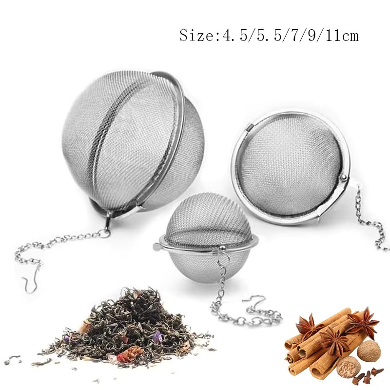 1-5pcs Stainless Steel Tea Infuser Sphere Locking Spice Tea Ball Strainer Mesh Infuser Tea Filter Strainers Kitchen Accessories