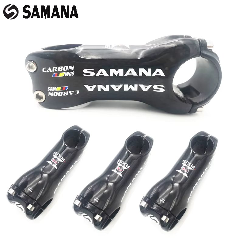 SAMANA WCS road Bicycle stem Aluminum Carbon Stem MTB Mountain Bike Stem Bike Parts 31.8*70-120mm 3K gloss black