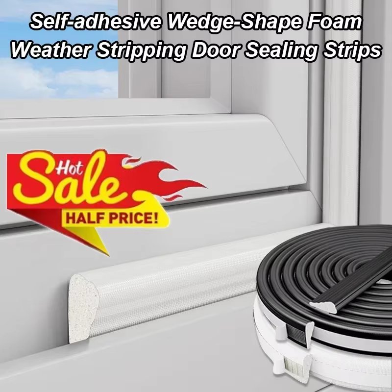 Self-adhesive Wedge-Shape Foam Weather Stripping Door Sealing Strips doors gap filler for door frame Soundproof Insulation Tape