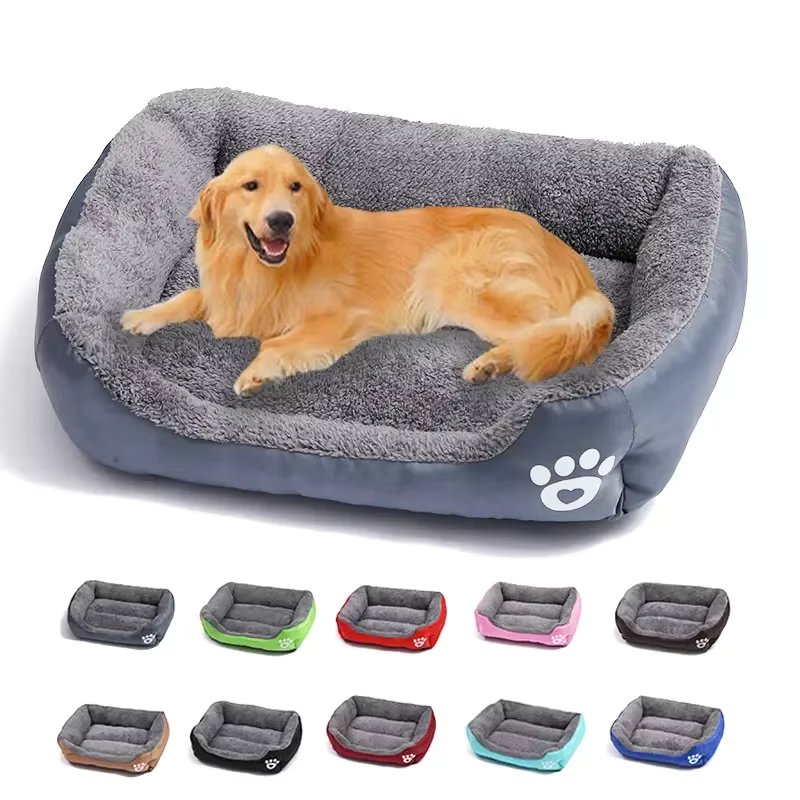 Large Square Nest L-3XL Pet Large Dog Bed for Medium Dogs Soft Fleece Nest Big Dog Sofa Bed Winter Warm Cat House for Pet