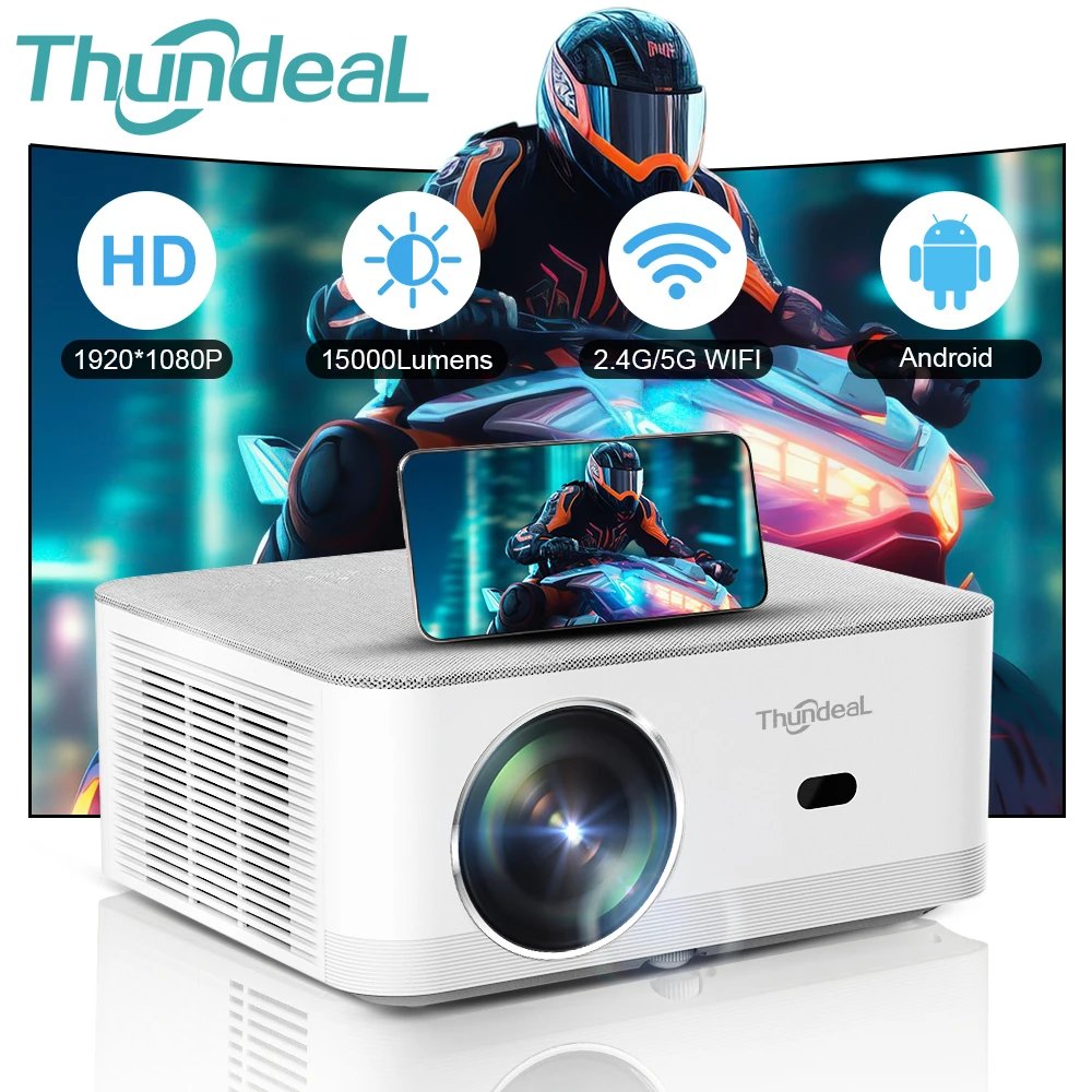 ThundeaL Projector Android TD92 Pro 4K 1080P WiFi Full HD Projector TD92Pro Portable 3D Video Smart Projetor Home Theater Cinema