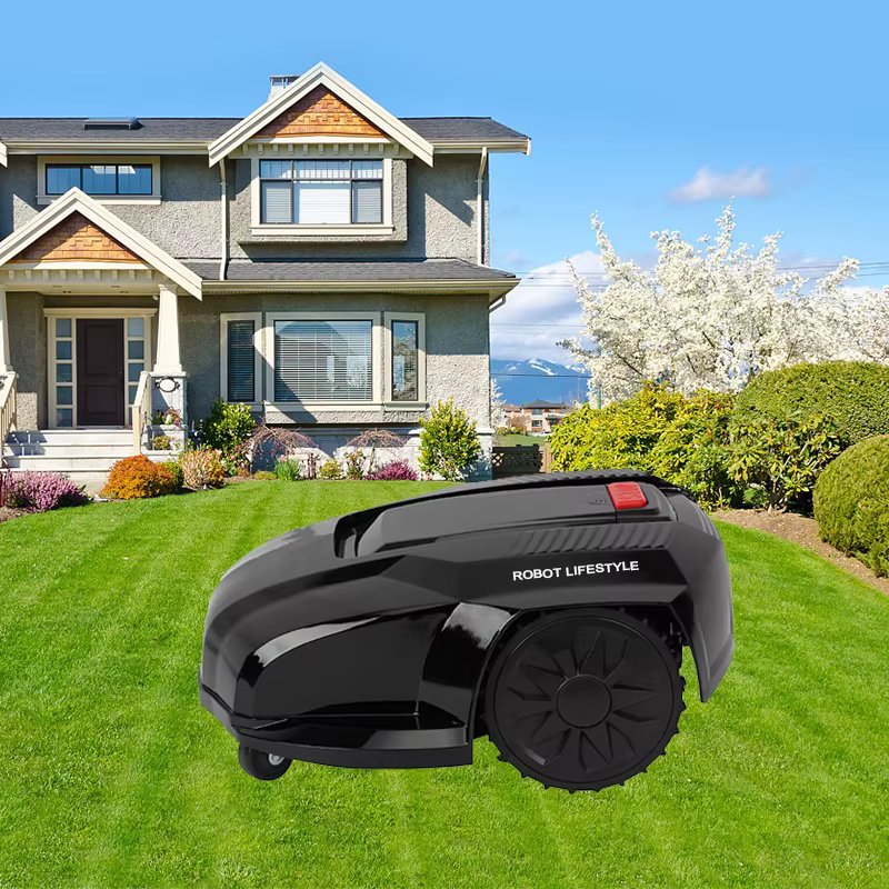 LCD Display Robot Lawn Mower for 3000㎡ Grass Automatic Avoid-obstacle,Water Proof IPX4,Time&Data Set System,4.4Ah Li-ion Battery