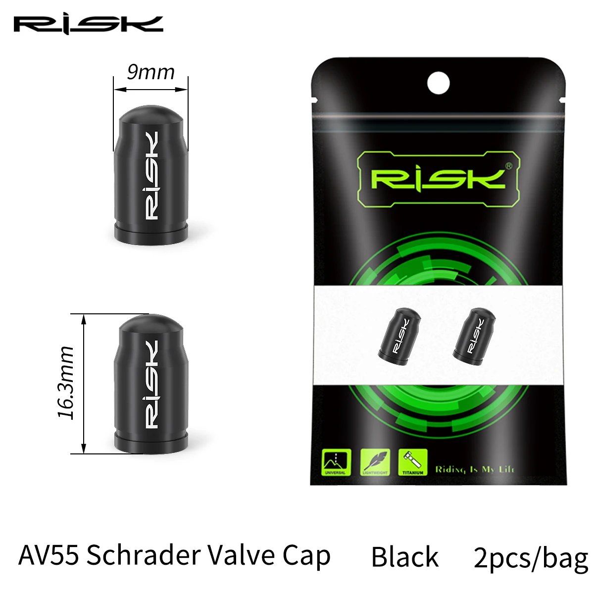 Schrader 2pcs black