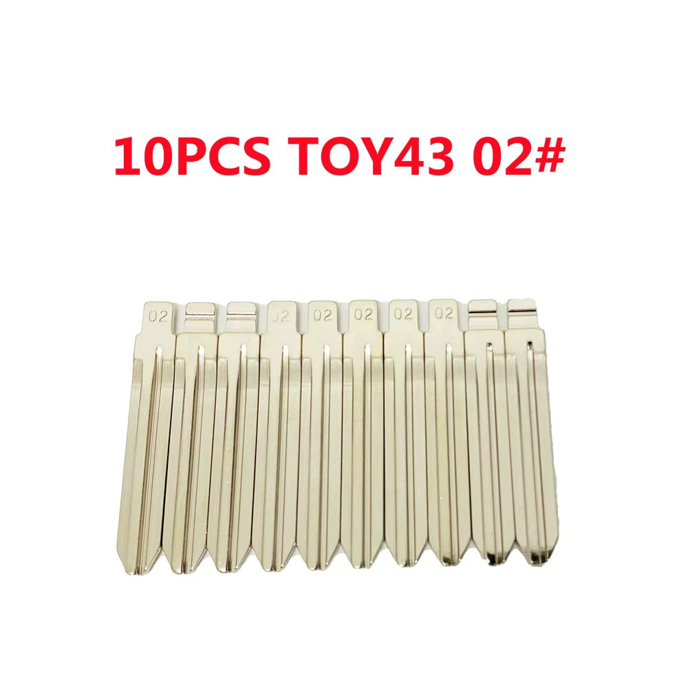 10PCS 02# KD Blade LISHI TOY43 TOY43AT Car Key Blade For KD KEYDIY VVDI XHORSE JMD For Toyota VIOS Hilux Fortuner Corolla Yaris