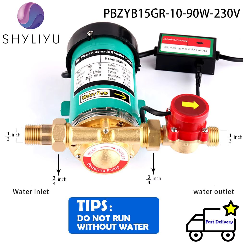 SHYLIYU Hot Water Pressure Booster Pump Mute Tap Water Pipeline  With Automatic Flow Switch Shower Recirculating/Circulator Pump