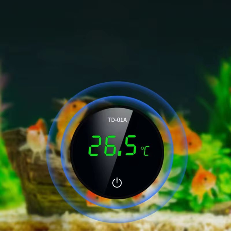 Aquarium LED Thermometer Cordless Chargeble Digital Aquarium Thermometer No Messy Wires Water Temperature Gauges Dropshipping