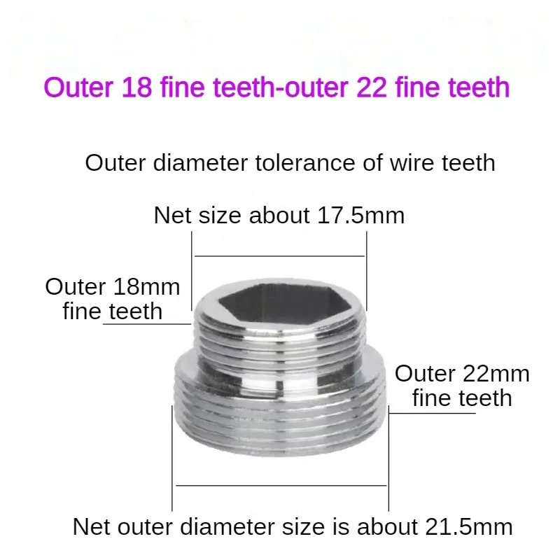 Stainless Steel Faucet Connector M22 To M20 M18 M1/2" Thread Joints Water Purifier Accessory Kitchen Water Tap Adapter Fittings