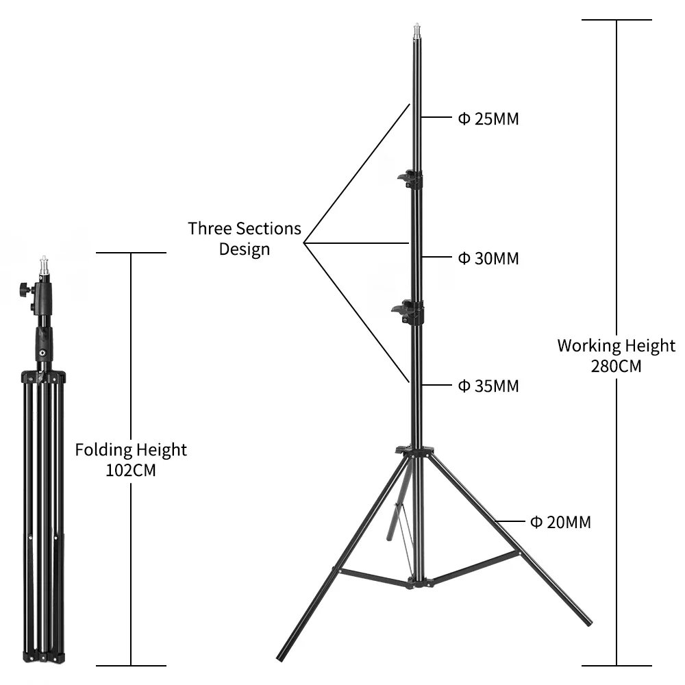 2.8M black tripod
