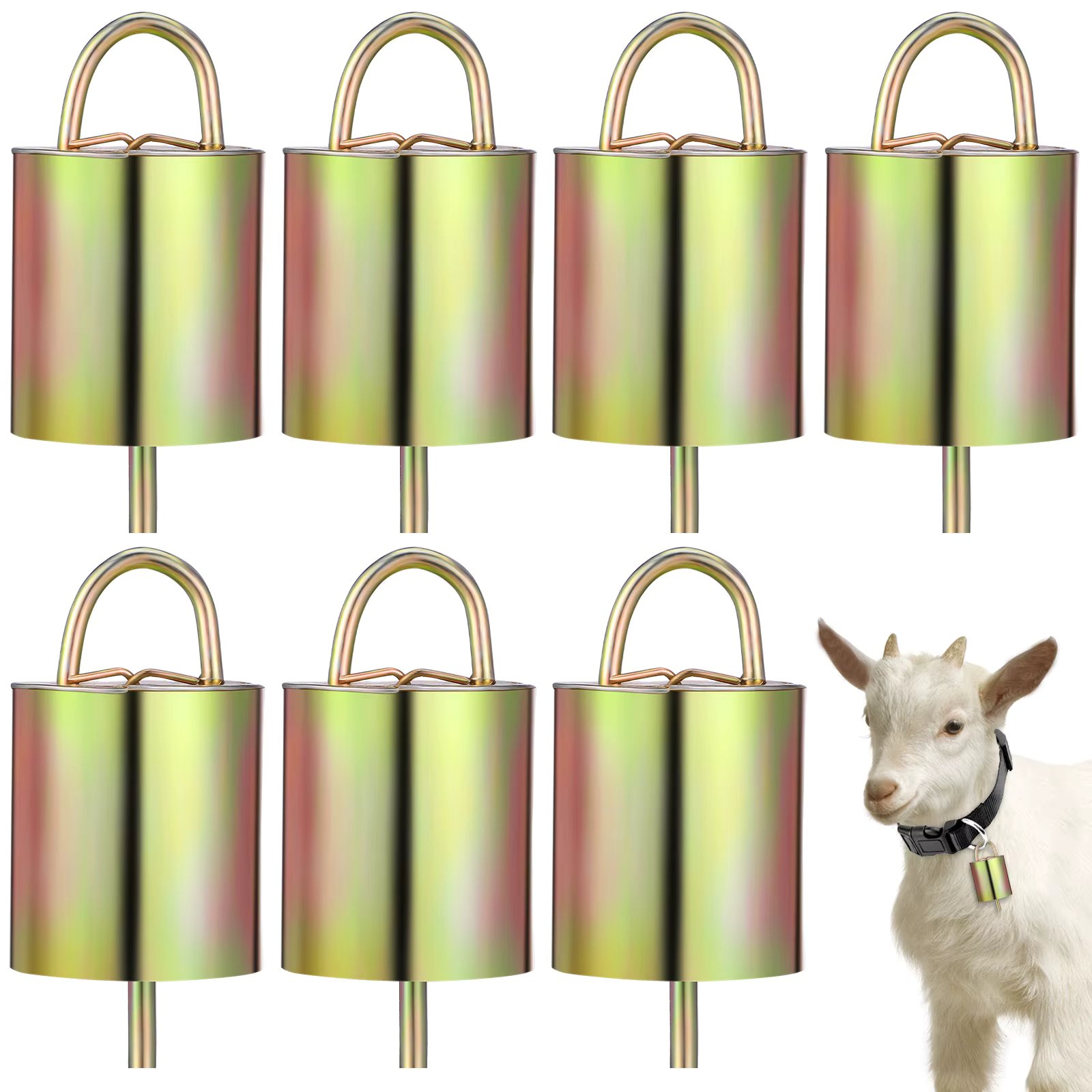 8pcs Copper Bells Rustic Goat Cow Sheep Farm Animal Bells Loud Sound Grazing Horse Cattle Bells Cowbell