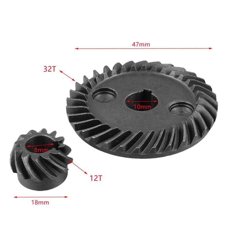 1 Set 10mm 32 Teeth Metal Angle Grinding Spiral Bevel Gear Set For Makita 9523 Angle Sander Grinder Inner Dia 10mm, 32 Teeth