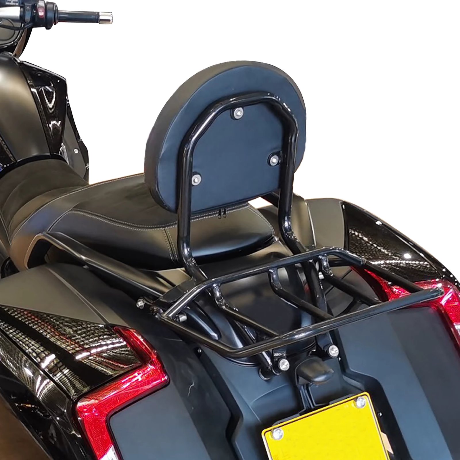 PANICAL Motorcycle Passenger Backrest Sissy Bar Luggage Rack Holder Rear Trunk For BMW K1600B K1600 2018-2023 Black Leather