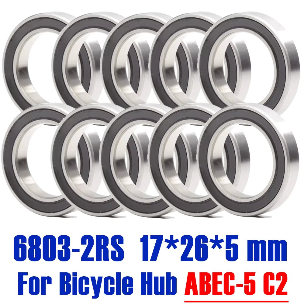6803-2RS Bearing 17*26*5 mm ( 10 PCS ) ABEC-5 17 24 5 6803RS Bearings For Bicycle Hub Front Rear Hubs Wheel