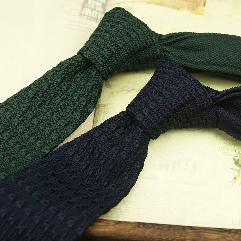 2025 New Fashion Solid Color Green Necktie For Men Knitted Neck Ties 6cm Narrow Soft Wool Tie Daily Wear Suit Accessories Cravat