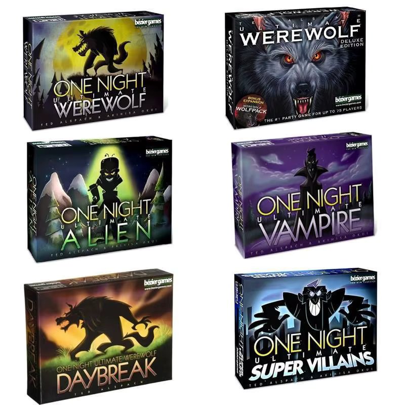 One Night Ultimate Werewolf Cards Collection Board Game Alien Super Villains Edition Deck For Party Playing