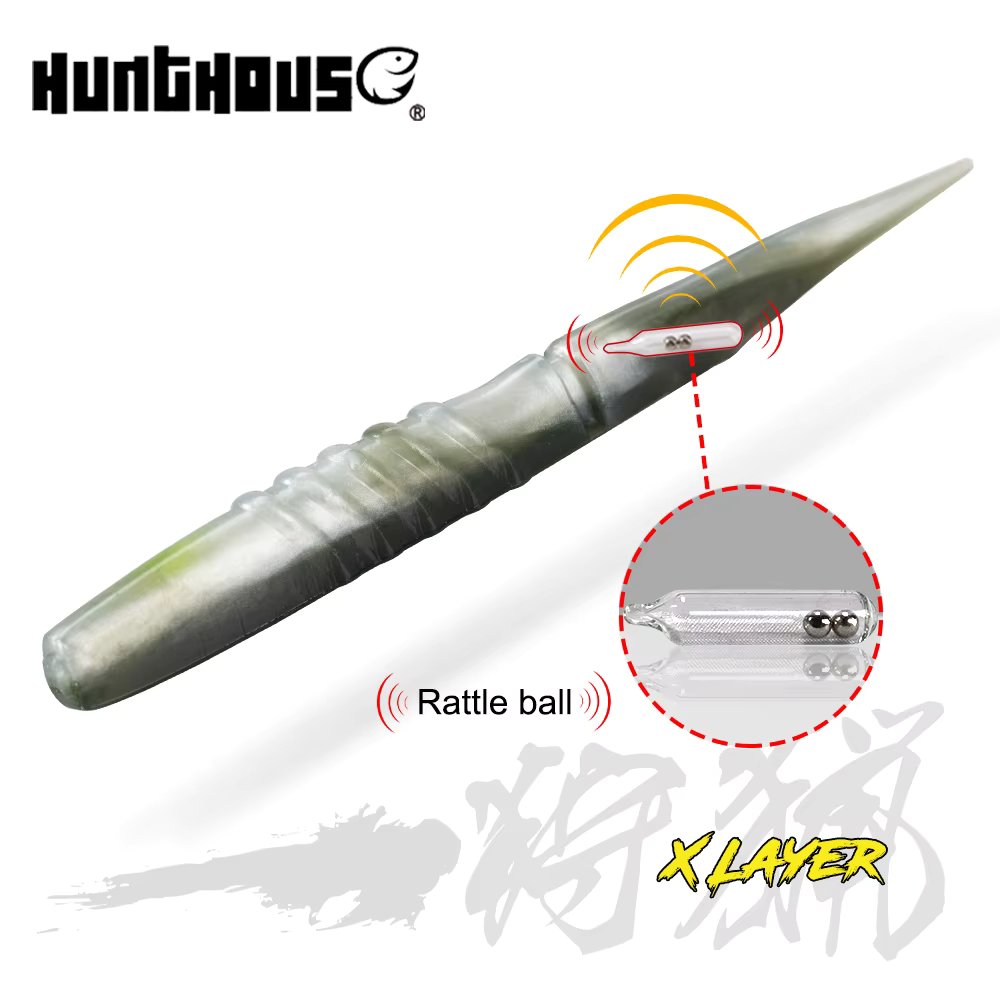 Hunthouse official Store XLayers Soft Lure 115mm/5.3g/6pcs 150mm/14g/4pcs With Rattles PVC Materal Lerrue For Fishing Pike Bass
