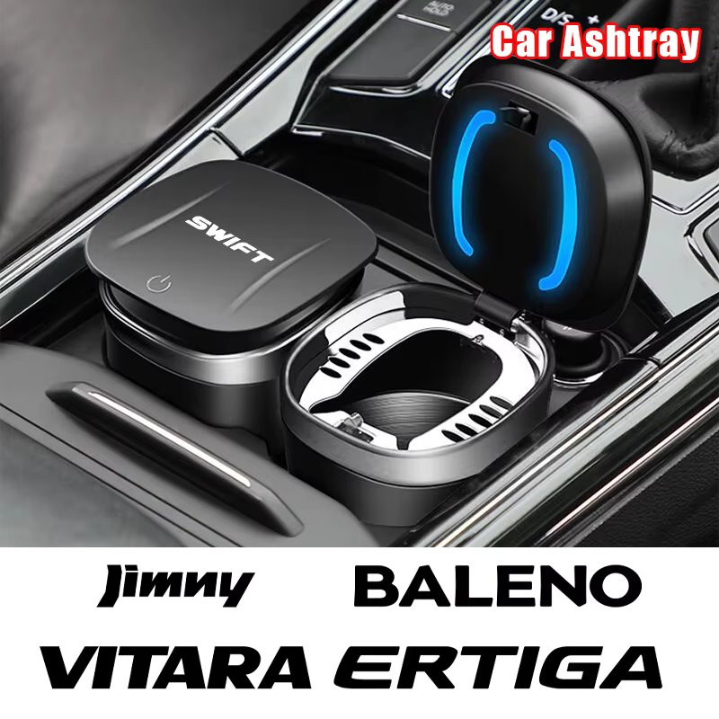 Portable Car Cigarette Ashtray Cup With LED Light For Suzuki Jimny Grand Vitara Equator Ignis Baleno Sx4 Swift Alto Accessories