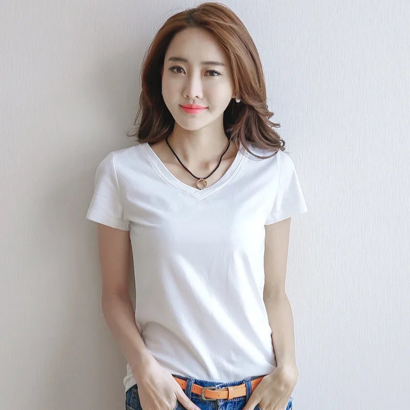 White V-Neck