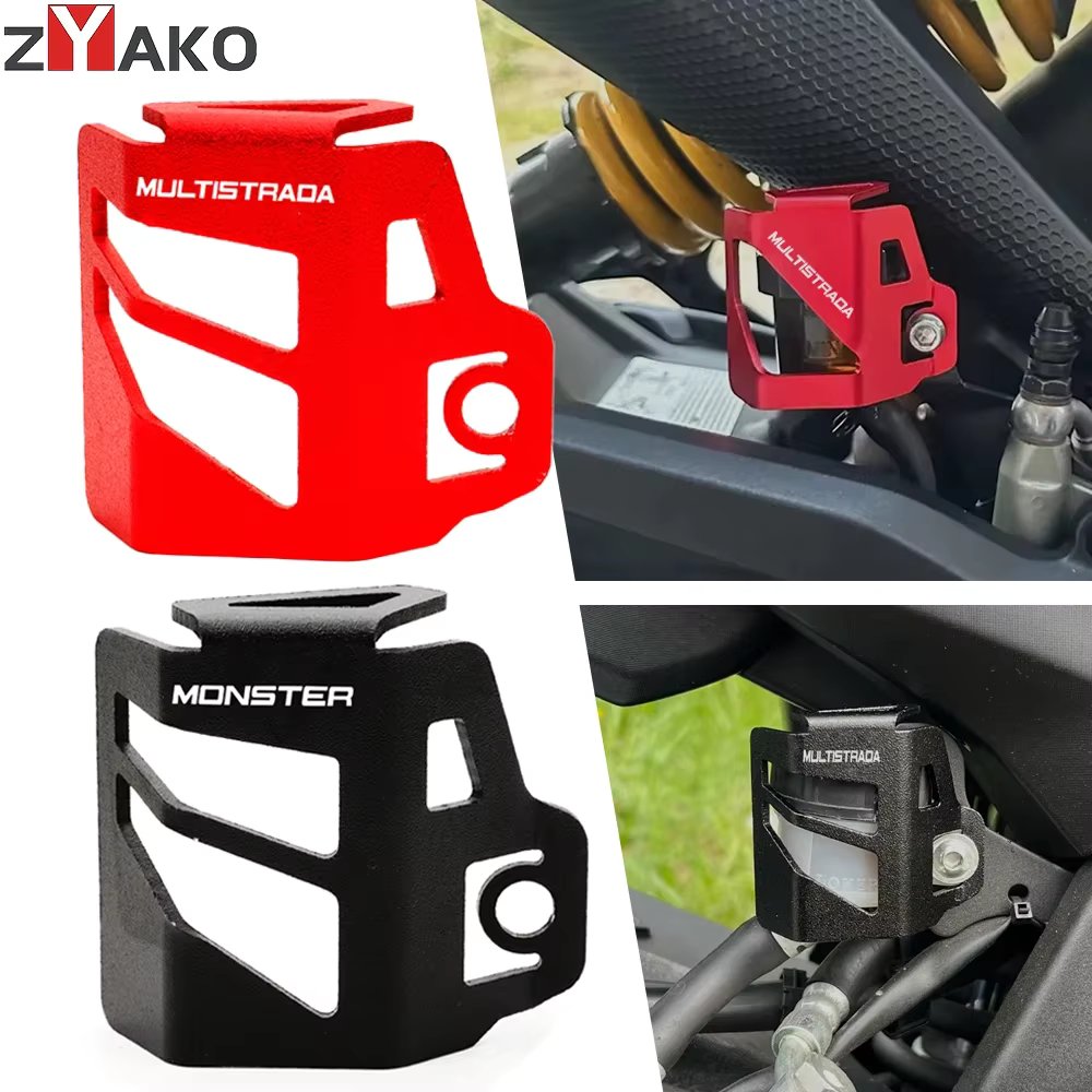 For Ducati MTS1100 Multistrada 1200S GT 1260 Monster 696 821 DesertX Motorcycle Rear Brake Fluid Reservoir Guard Cover Protector