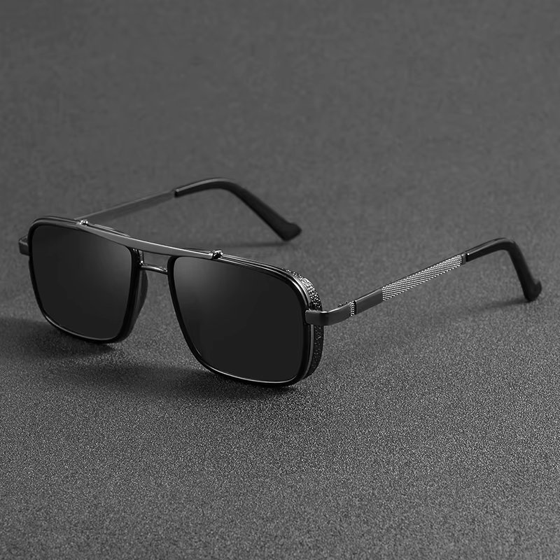 CRIXALIS Metal Steampunk Sunglasses for Men Fashion Rock Hip Hop Sun Glasses Male Punk Goggles Retro Trend Shades UV Protection