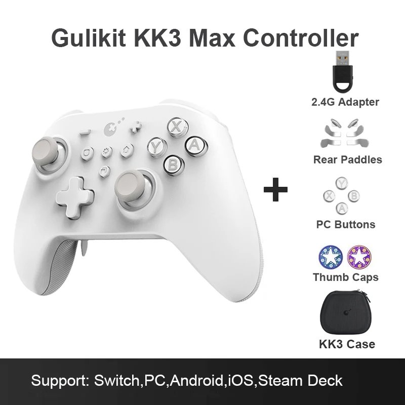 GuliKit KK3 MAX Controller KingKong 3 Gamepad with Hall Effect Joysticks & Triggers for Windows Nintendo Switch Android iOS