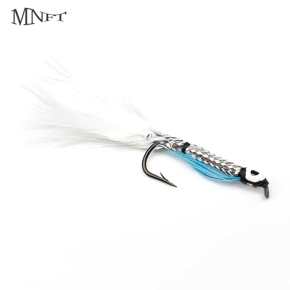MNFT 10PCS 4# White Tail Silver Body Streamer Bait Fishing Artificial Carp Lure