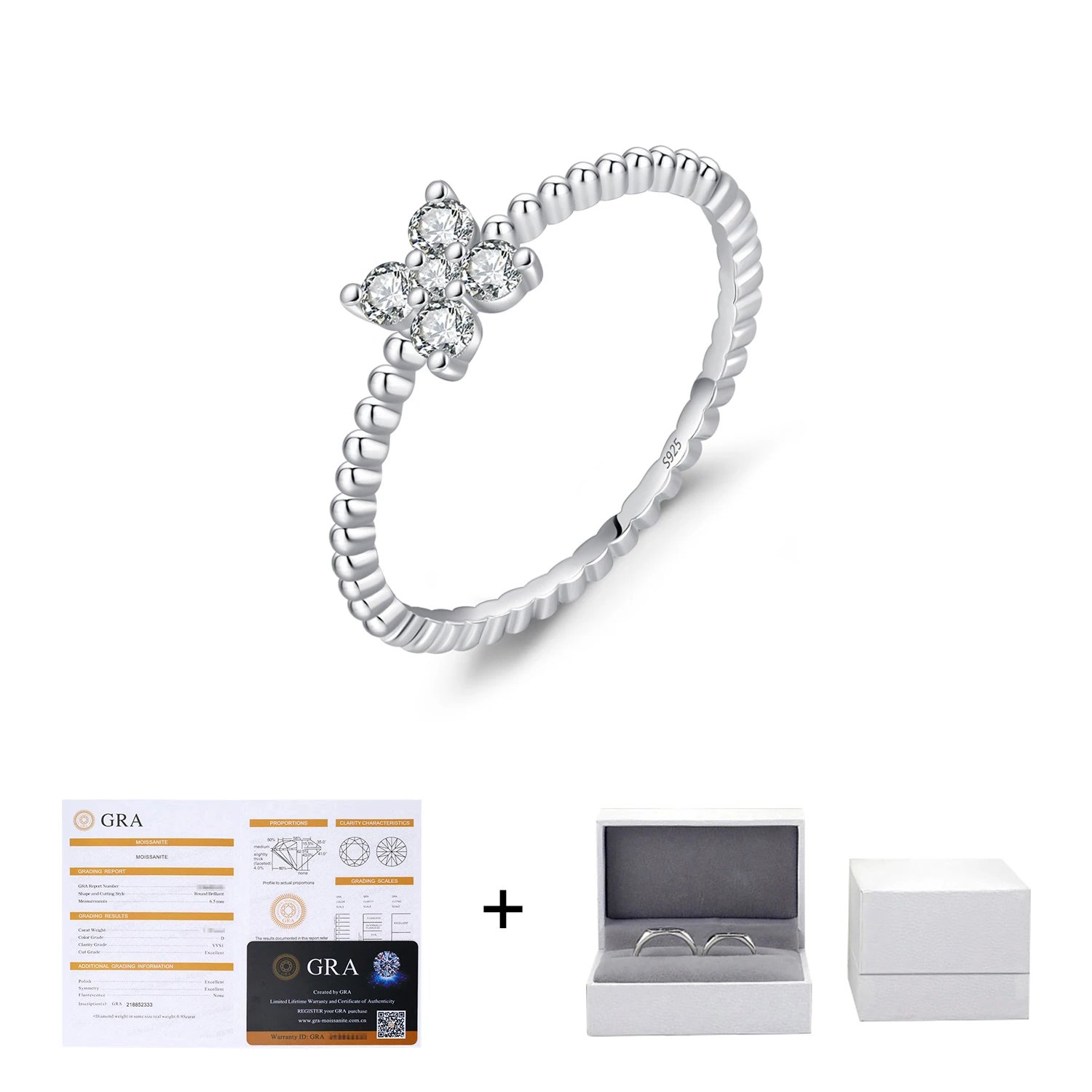 YANLOK VVS1 D Color Moissanite Ring For Women 925 Sterling Silver Exquisite Stackable Thin Rings Party Vacation Fine Jewelry