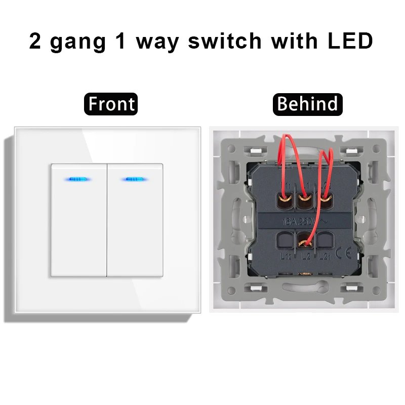2 gang 1 way LED