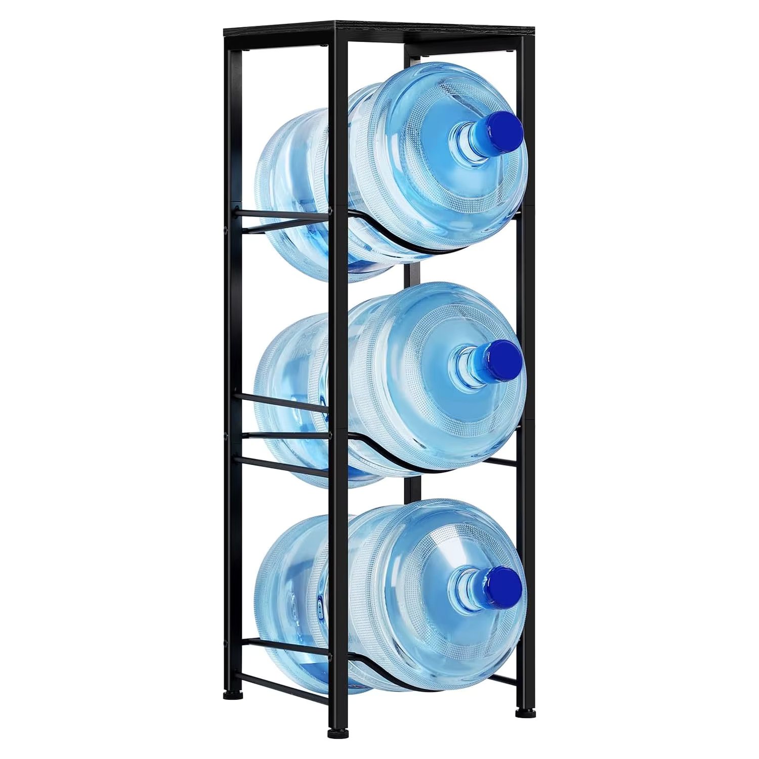 5-Gallon Water Bottle Holder, 3-Tier Detachable Water Jug Rack Dispenser Stand Organizer with Storage Shelf for Kitchen, Office,