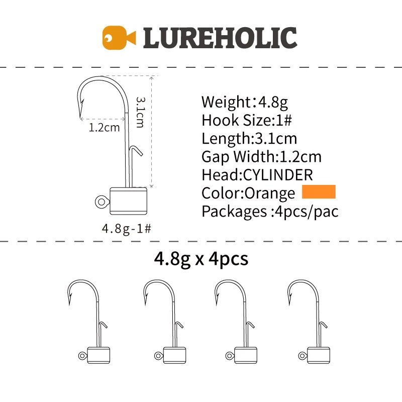 4.8g4pcs  Orange