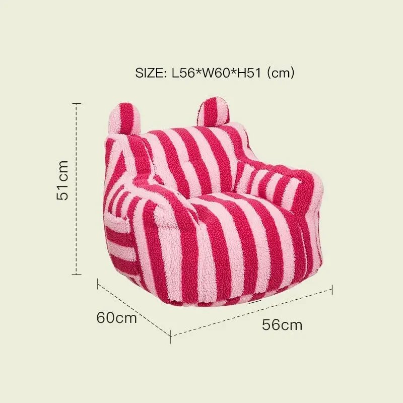 Children's Small Sofa Lightweight Striped Bean Bag Sofa Home Kids Balcony Corner Small Stool Safe and Healthy