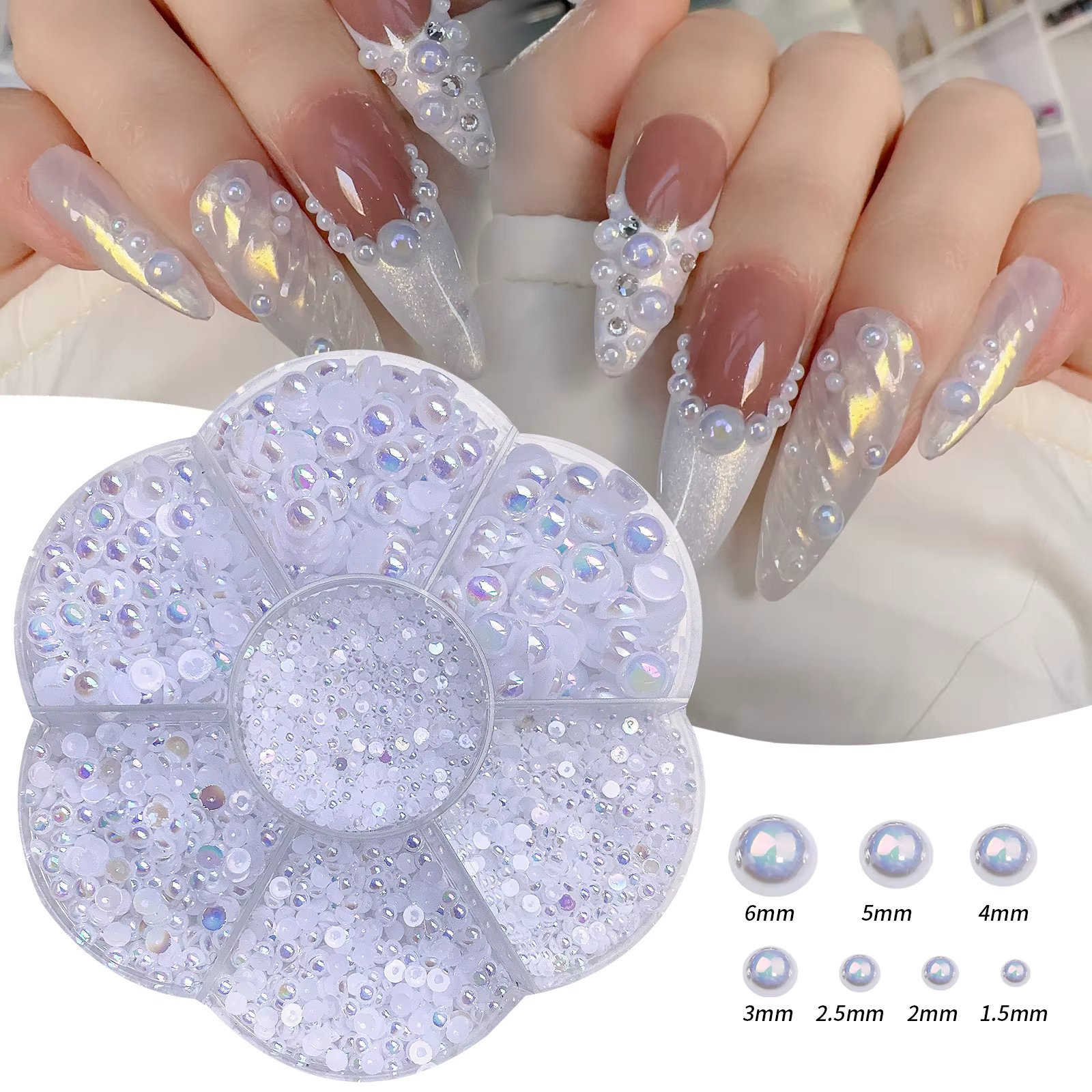 Flat Bottom Color Glitter pearl DIY 3D Nail Art Decoration Accessories jewelry for women bags shoes decoration nail art