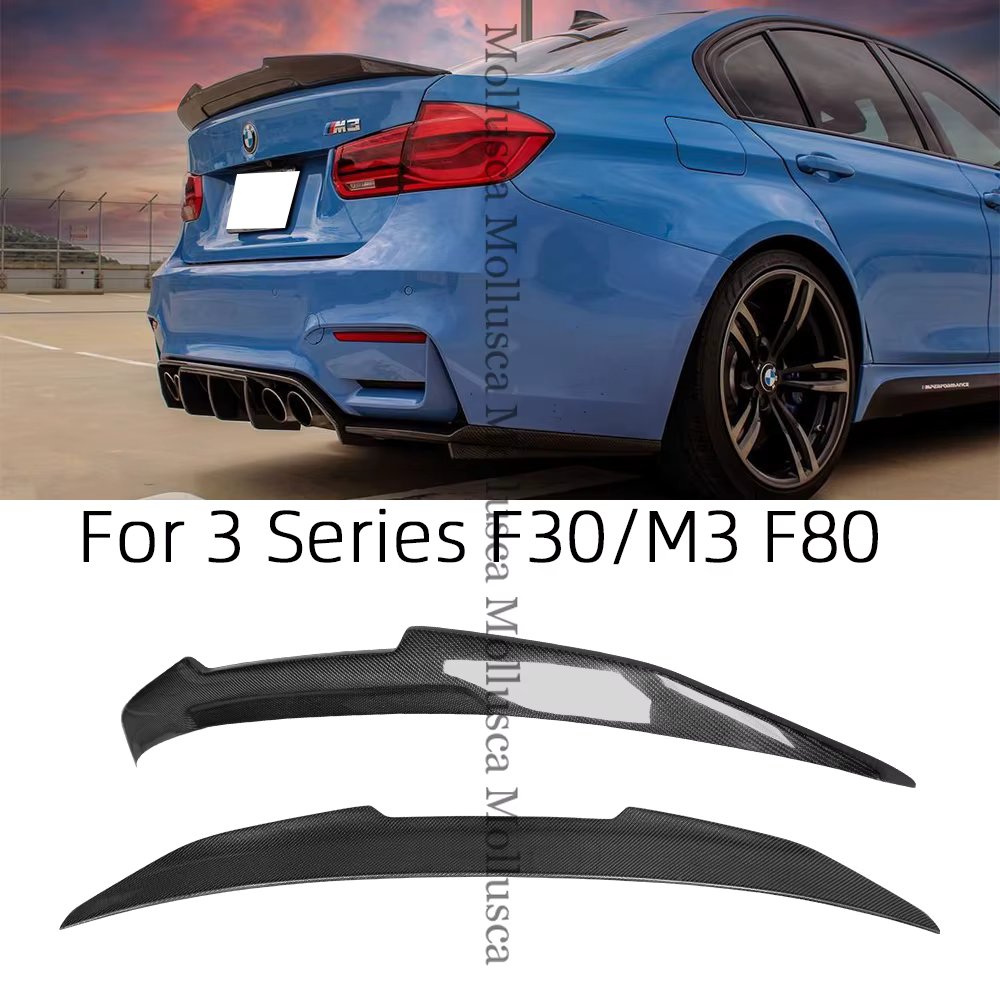For BMW 3 Series F30 F35&M3 F80 Sedan PSM/M4/DA Style Carbon fiber Rear Spoiler Trunk wing 2011-2019