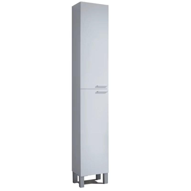 Sink column furniture with 2 doors. Measures: 30x182x25 cm. Gloss white Color