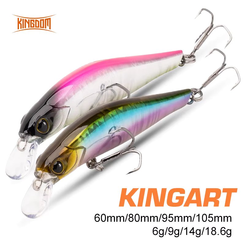 Kingdom Sinking Minnow Saltwater Fishing Lures  Crankbait  Hard Baits Good Action Wobblers Artificial Trout Lure For Sea Bass