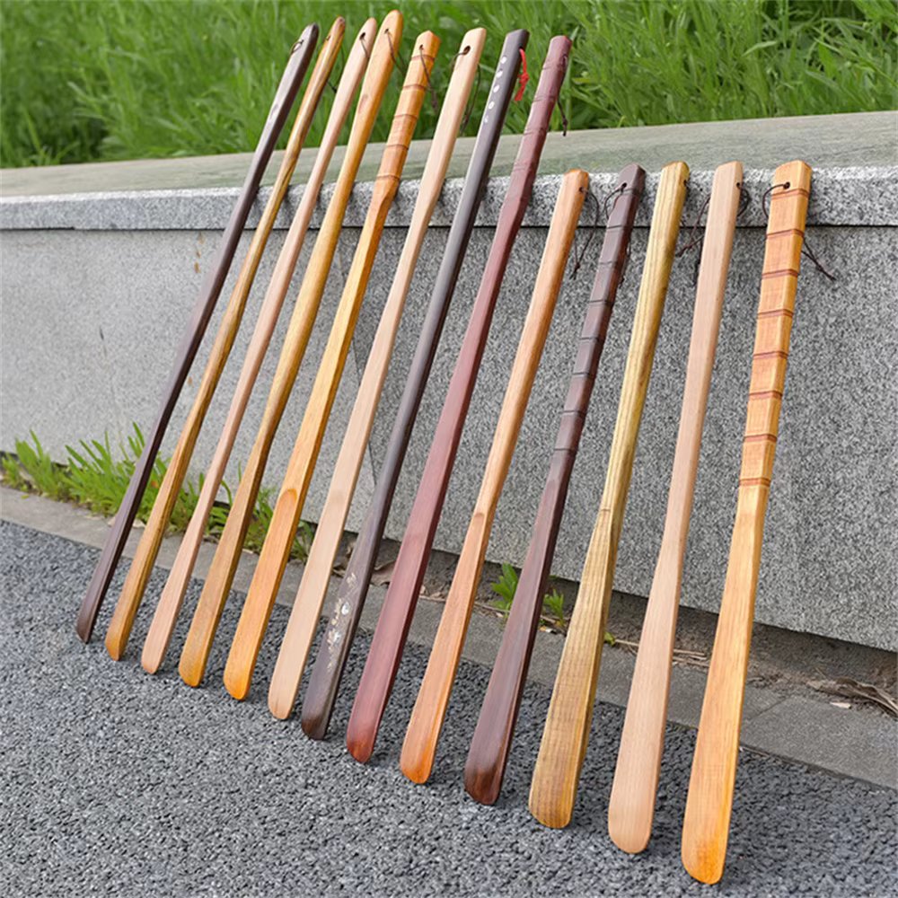 1pcs Professional Wooden Shoe Horn Flexible Long Handle 32/38/55cm Shoehorn Useful Shoe Lifter Professional Shoe Spoon Home Tool