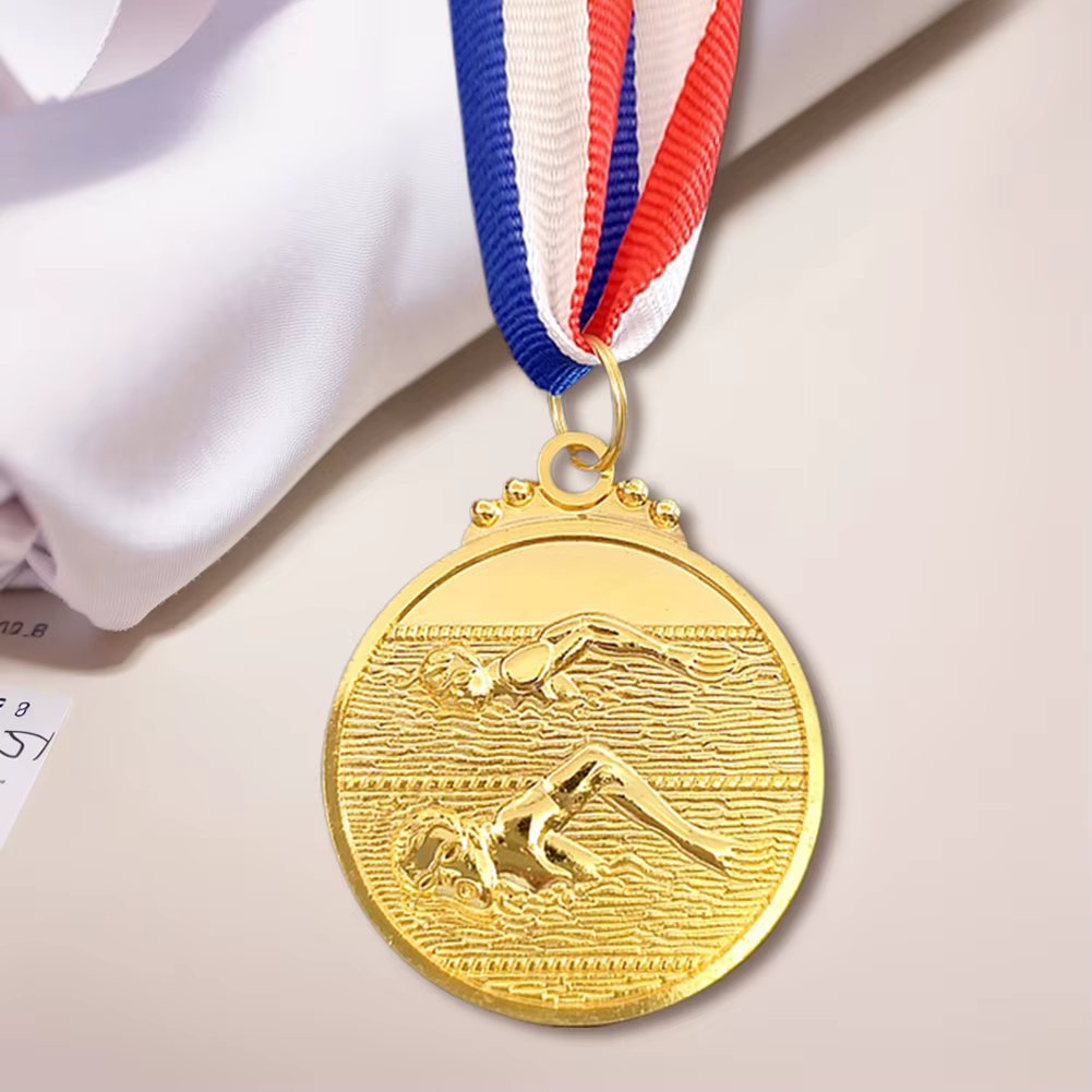 5cm Swimming Medal Award Medals with Neck Ribbon Metal Winner Medals 1st/2nd/3rd Place Medals for Competitions Party Race