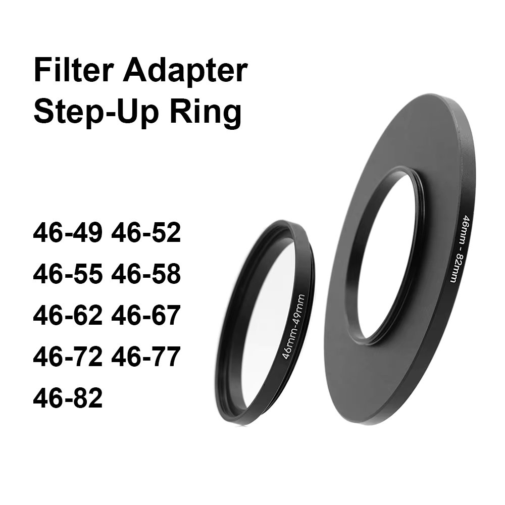 Camera lens Filter Adapter Ring Step Up Ring Metal for 46mm lens - 49 52 55 58 62 67 72 77 82mm UV ND CPL Lens Hood etc.