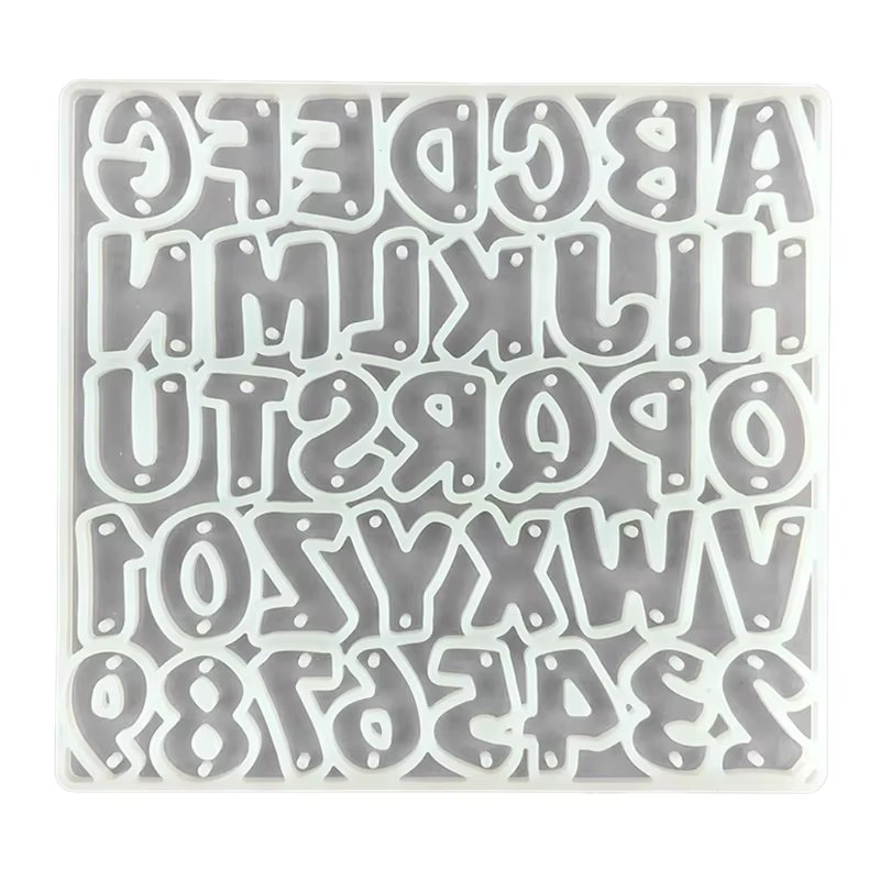 Alphabet Keychain Epoxy Resin Mold Letter Number Earrings Pendant Silicone Mould Drop Shipping