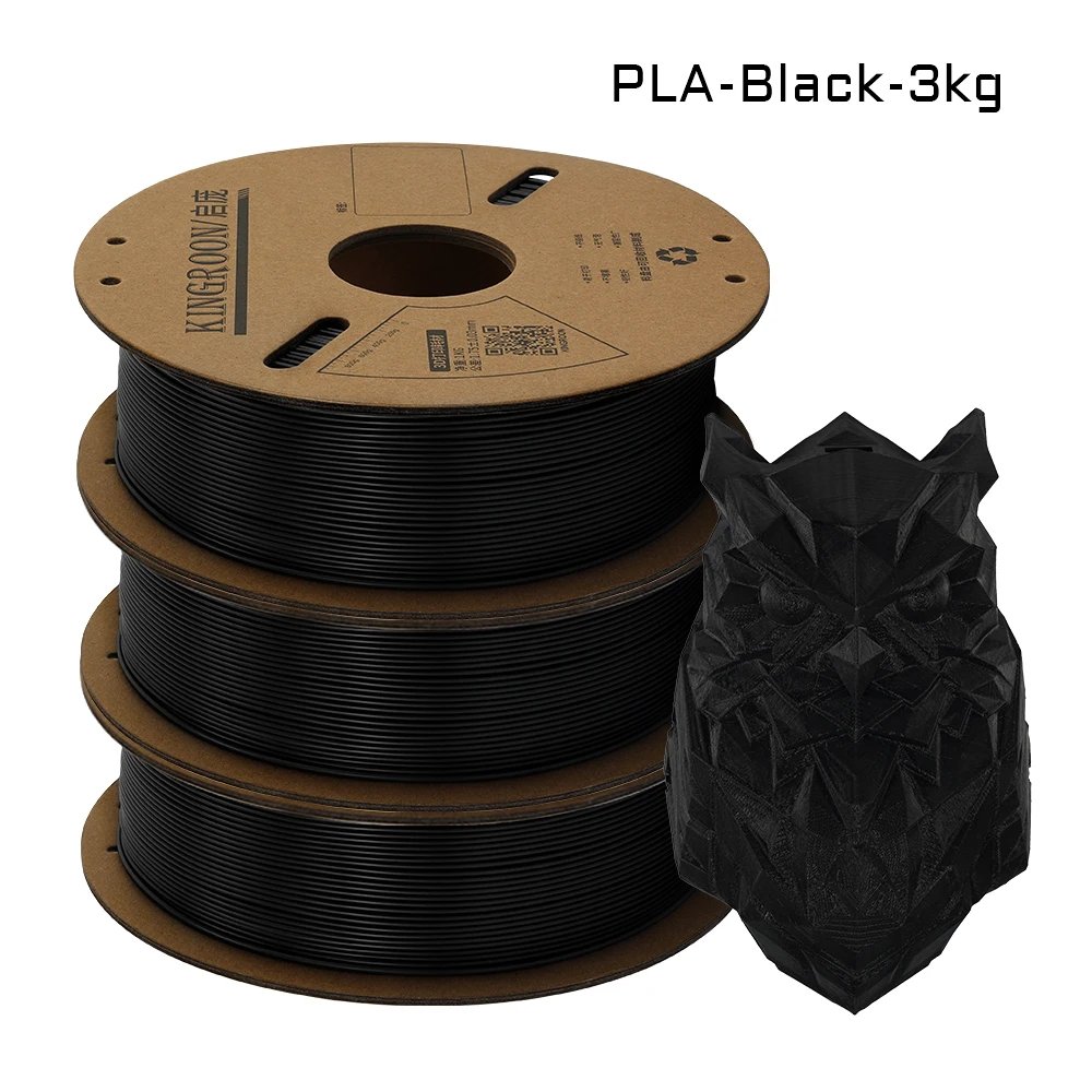 Kingroon 3KG PLA Filament 1.75mm 3D Printing Plastic Material No Bubble Eco-friendly Multiple Color for 3D Printers 3D pen