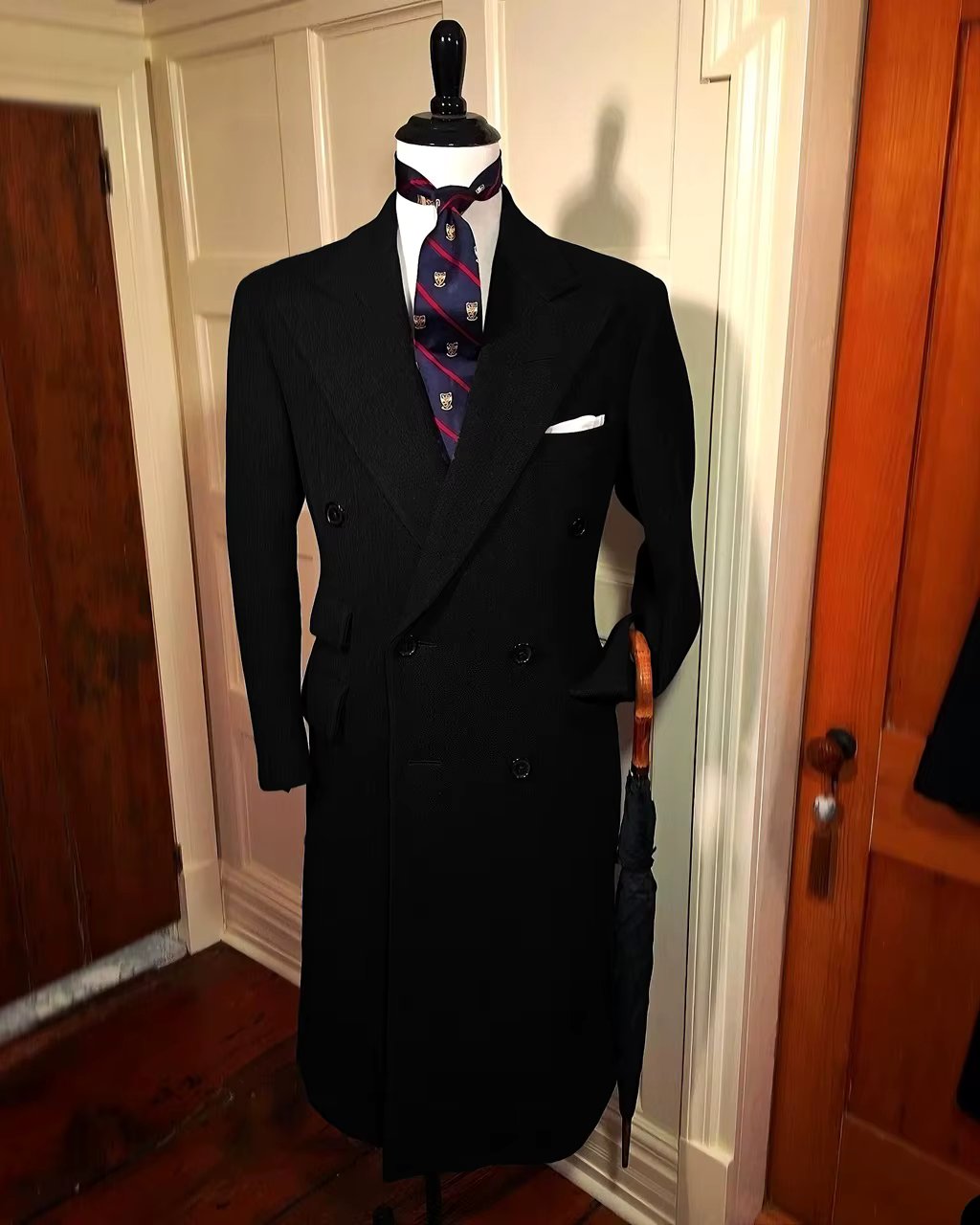 Formal Man Trench Coat Single Blazer Full Man Terno Peak Lapel Long Coat Prom Daily Business Elegant Men's Winter Jacket