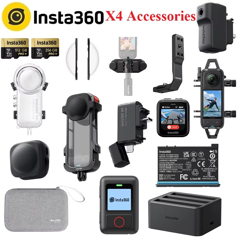 Insta360 X4 Dive Case\Quick Reader\Utility Frame \GPS\Lens guards\Carry Case\battery\ Original Accessories For Insta 360 ONE X 4