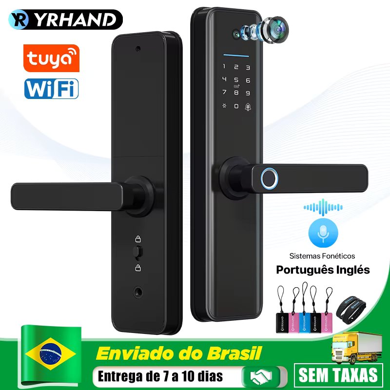 Free Delivery From Brazil Tuya Wifi Waterproof Eletronica Biometria Digital Electronic Fingerprint Tuya Smart Door Lock For home