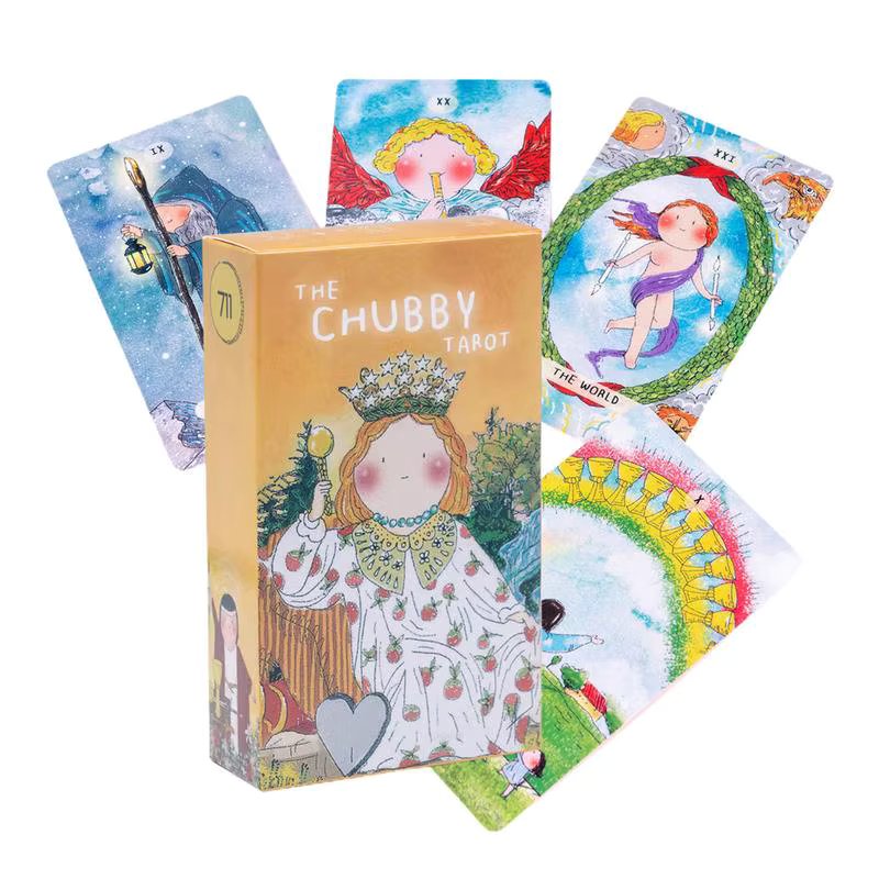 79PCS Chubby Original Tarot Cards Fortune Telling Game 12x7cm Tarot Reading Cards Divination Tools The Chubby Tarot Cards