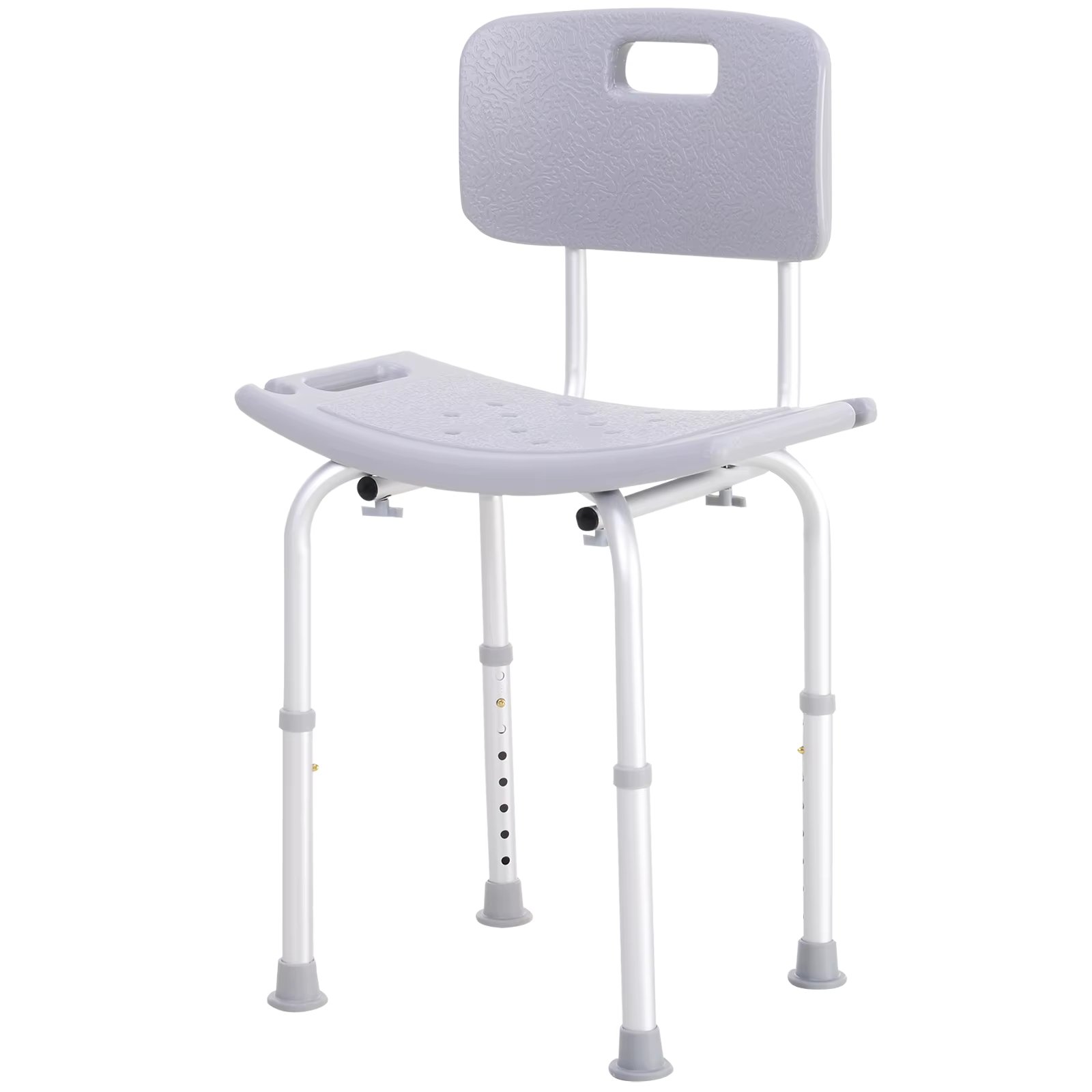 HOMCOM Silla Ducha Personas Mayores con Respaldo Antideslizante Carga 136 kg